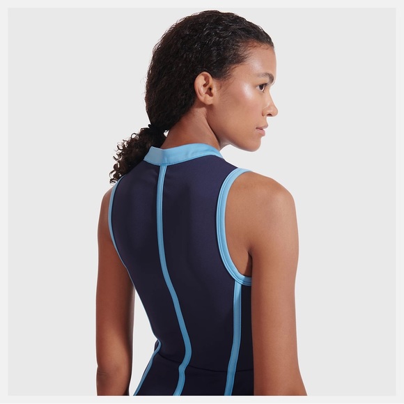 STAUD X NB Neoprene Zip Through Dress - Peacoat Navy Blue - Picture 7 of 15